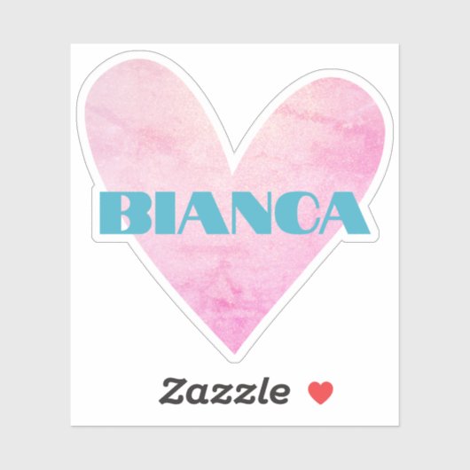 カスタムネーム ウォーターカラー ハート型 おしゃれでスタイリッシュ シール (シート)