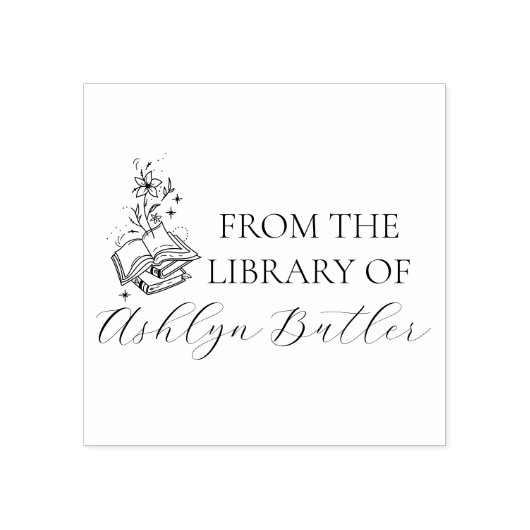 カスタムネーム ウッドスタンプ 書庫より ラバースタンプ (インプリント)