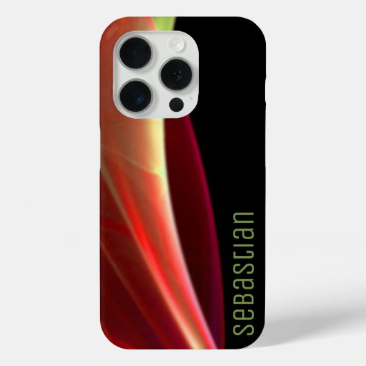 カスタムネーム オレンジ グリーン 抽象 Case-Mate iPhoneケース (裏面)