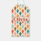 カスタムネーム カラフルサボテン ギフトタグ (正面)