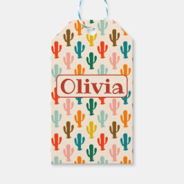 カスタムネーム カラフルサボテン ギフトタグ