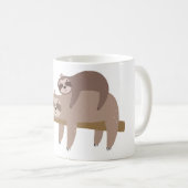 カスタムネーム＆カラーが選べるキュートなナマケモノ コーヒーマグカップ (正面右)
