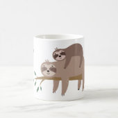 カスタムネーム＆カラーが選べるキュートなナマケモノ コーヒーマグカップ (中央)