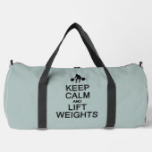 カスタムネーム&カラーのKeep Calm & Lift Weights ダッフルバッグ (正面)