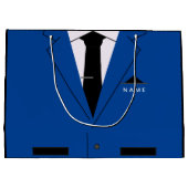 カスタムネーム ギフトバッグ 青いスーツ ネクタイ付き (裏面)