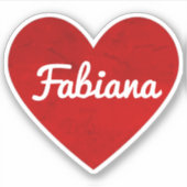 カスタムネーム クラシック レッド ハート シール (正面)