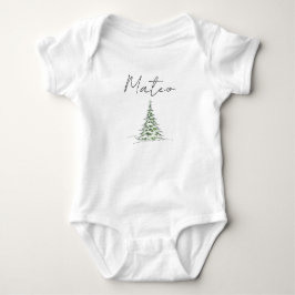 カスタムネーム クリスマスベビーロンパース 初クリスマス Mateo ベビーボディスーツ