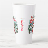 カスタムネーム クリスマス 鹿 カフェラテマグ (正面)