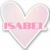 カスタムネーム クール パステル ハート シェイプ おしゃれ スタイリッシュ シール (正面)