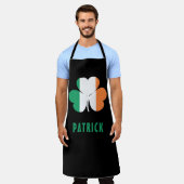 カスタムネーム ケルト アイルランド シャムロック アイルランド国旗 エプロン (着用した状態)