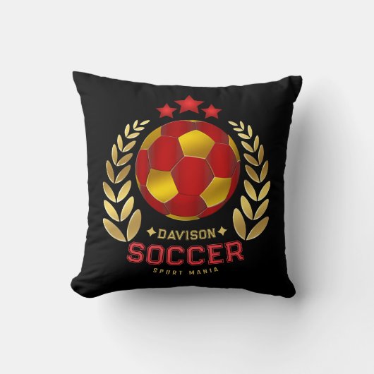 カスタムネーム サッカー ロゴ クッション (正面)