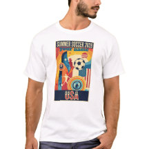 カスタムネーム サマー2026 サッカー ファン レトロ Tシャツ
