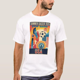 カスタムネーム サマー2026 サッカー ファン レトロ Tシャツ