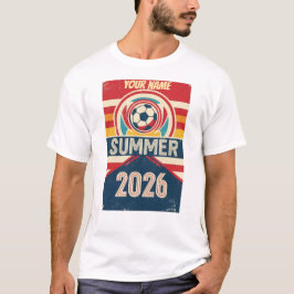 カスタムネーム サマー2026 サッカー ファン レトロTシャツ Tシャツ