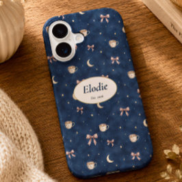 カスタムネーム セレスチャル コテージコア 月 リーダー ギフト iPhone 16ケース