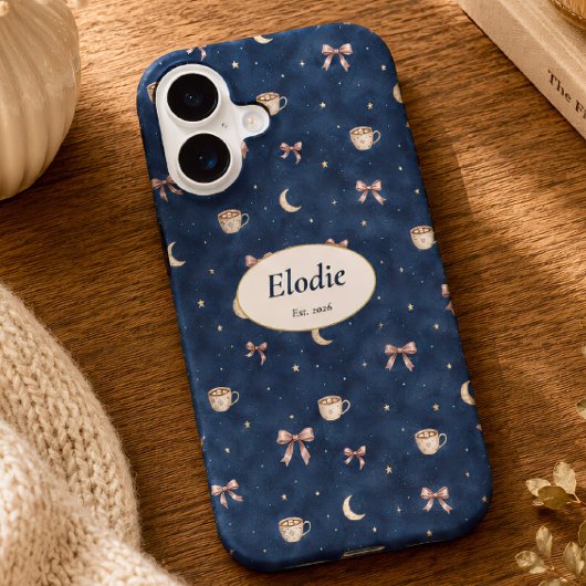 カスタムネーム セレスチャル コテージコア 月 リーダー ギフト iPhone 16ケース