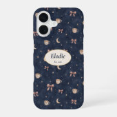 カスタムネーム セレスチャル コテージコア 月 リーダー ギフト iPhone 16ケース (裏面)