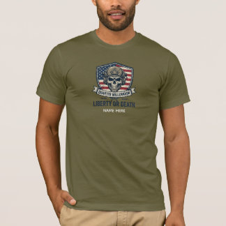 カスタムネーム タクティカル スカル 250年 自由 Tシャツ