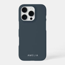 カスタムネーム チャコールブルー iPhoneケース iPhone 16 Proケース