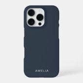 カスタムネーム チャコールブルー iPhoneケース iPhone 16 Proケース (裏面)