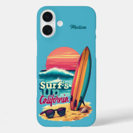 カスタムネーム/テキスト カリフォルニアサーフィン iPhone 16 PLUSケース