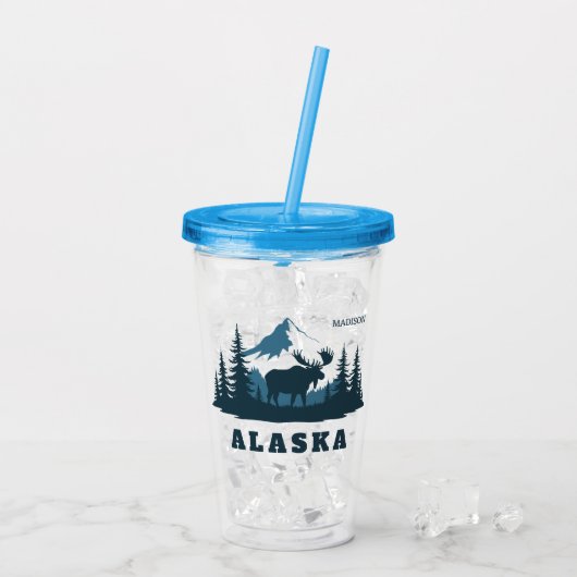 カスタムネーム＆テキスト ALASKA アクリルタンブラー (アイス裏面)