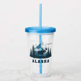 カスタムネーム&テキスト ALASKA アクリルタンブラー