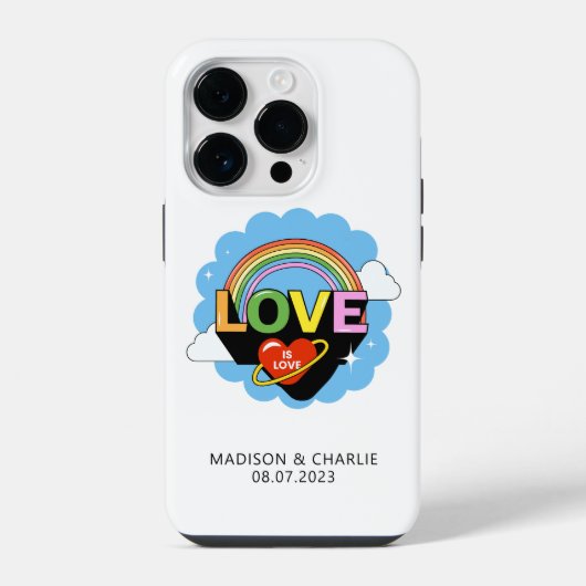カスタムネーム/テキスト "Love Is Love" iPhoneケース (裏面)