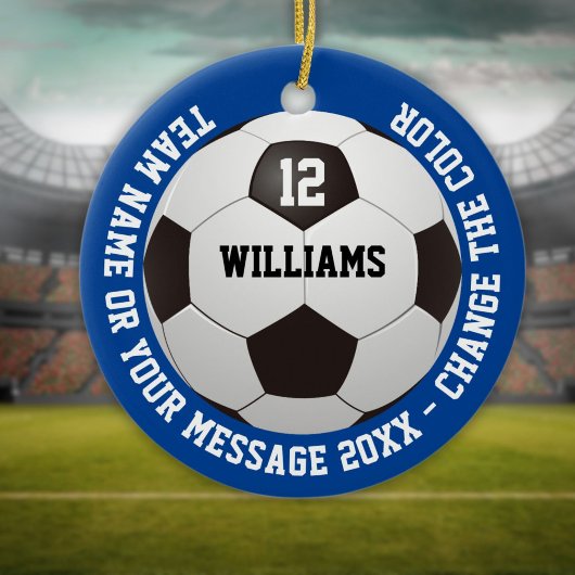 カスタムネーム ナンバー チームネーム サッカーボール セラミックオーナメント