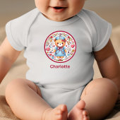 カスタムネーム ナース テディベア ベビーボディスーツ