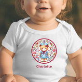 カスタムネーム ナース テディベア ベビーボディスーツ