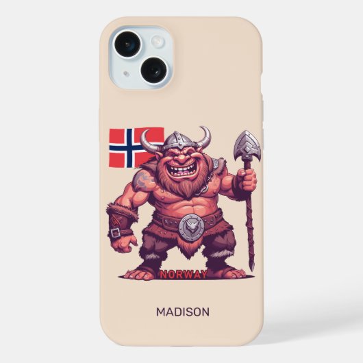 カスタムネーム ノルウェーのトロル iPhoneケース (裏面)