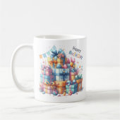 カスタムネーム ハッピーバースデー コーヒーマグカップ (左)