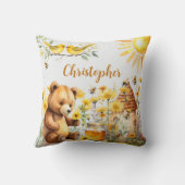 カスタムネーム ハニービーズ テディベア クッション (裏面)