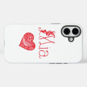カスタムネーム&ハート – オーダーメイドiPhone 16 Plus Case-Mate iPhoneケース (裏面 (横))