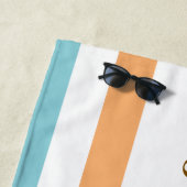 カスタムネーム パステルストライプ - - パーソナライズド サマー ビーチタオル (インサイチュ)