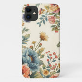 カスタムネーム ビンテージ フェミニン フラワー Case-Mate iPhoneケース (裏面)