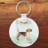 カスタムネーム ビーグル ペット 犬 キーホルダー (正面)
