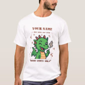カスタムネーム ピクセルドラゴンTシャツ レトロ8ビット かわいいTシャツ Tシャツ (正面)