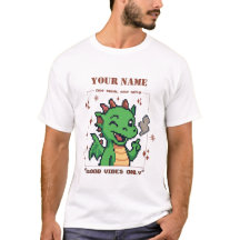 カスタムネーム ピクセルドラゴンTシャツ レトロ8ビット かわいいTシャツ