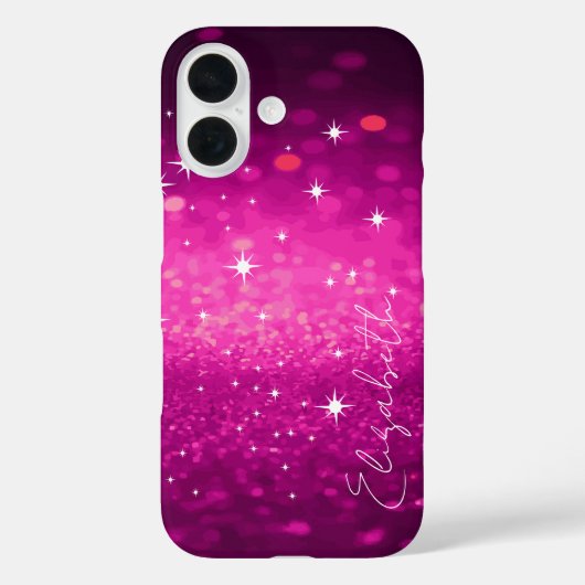 カスタムネーム ピンクグリッター Case-Mate iPhoneケース (裏面)
