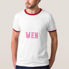 カスタムネーム ピンク メンズベーシックリンガー Tシャツ