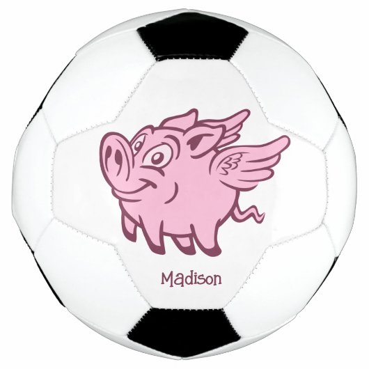 カスタムネーム フライングピッグ サッカーボール (正面)