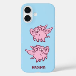 カスタムネーム フライングピッグ iPhone 16ケース