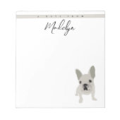 カスタムネーム フレンチブルドッグのママよりひとこと ノートパッド (正面)