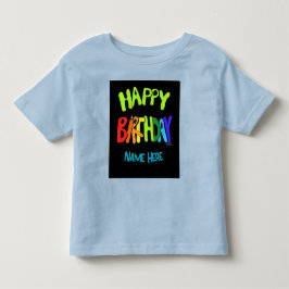 カスタムネーム ブライト ハッピー バースデー トドラーTシャツ