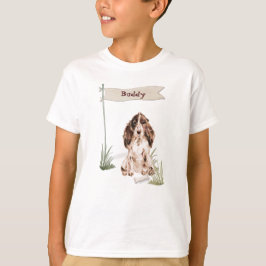 カスタムネーム ブラウン コッカー スパニエル ペット 犬 Tシャツ