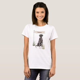 カスタムネーム ブラックラブラドール ペット 犬 Tシャツ