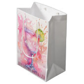 カスタムネーム ブラッシュピンク ハッチェロレットパーティー ミディアムペーパーバッグ (正面アングル)