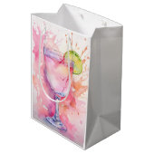 カスタムネーム ブラッシュピンク ハッチェロレットパーティー ミディアムペーパーバッグ (裏面アングル)